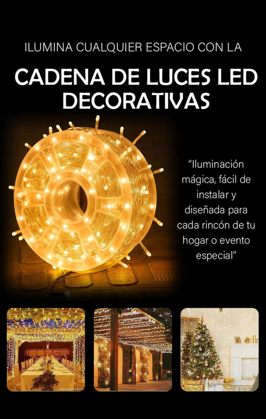 LUCES SOLARES DE 50 METROS + OBSEQUIO MANDIL NAVIDEÑO