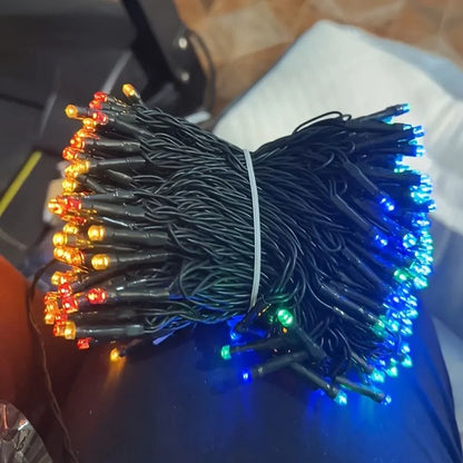 LUCES SOLAR NAVIDEÑAS MULTICOLOR(20 METROS) + OBSEQUIO MANDIL NAVIDEÑO